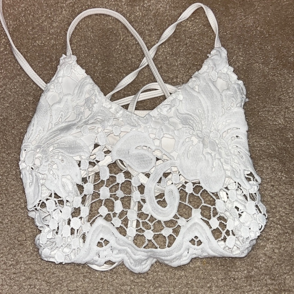 white bralette